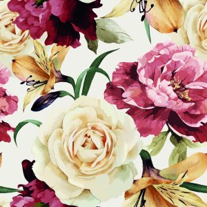 Papier Peint Fleurs Colorées - Aquarelle – Image 1