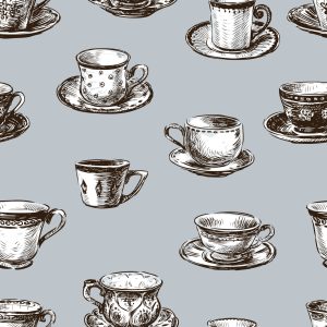 Papier Peint Pour Les Tasses De Cuisine Comme Esquissé – Image 1