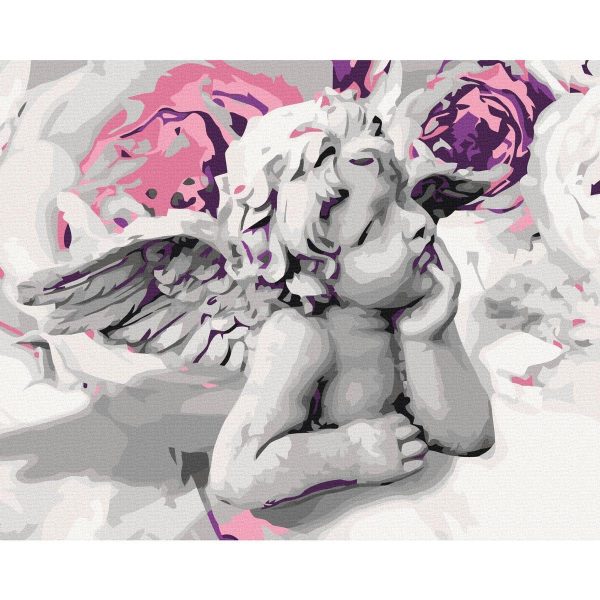 Peinture par numéros - Angel (Flowers In The Background)