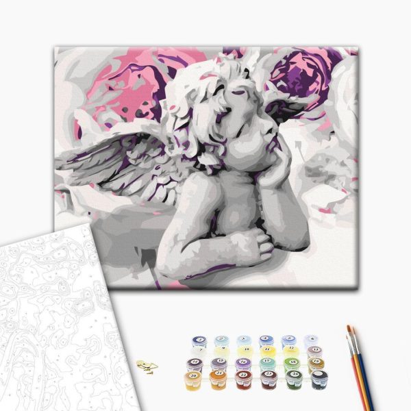 Peinture par numéros - Angel (Flowers In The Background)