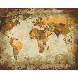Peinture par numéros - Brown World Map