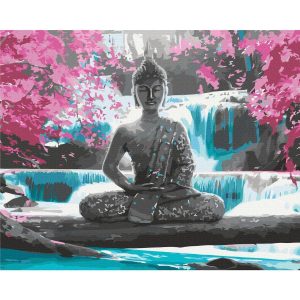 Peinture par numéros - Buddha and Waterfall