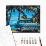 Peinture par numéros - Car under Palm Trees