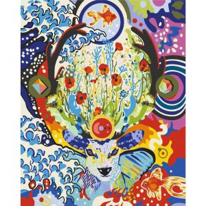 Peinture par numéros - Deer and Flowers