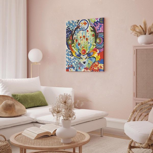 Peinture par numéros - Deer and Flowers