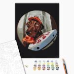 Peinture par numéros - Delivery of tasty pizza