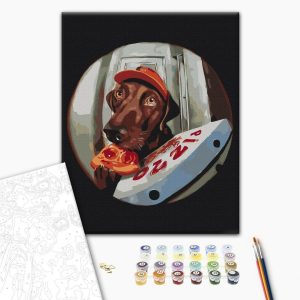 Peinture par numéros - Delivery of tasty pizza