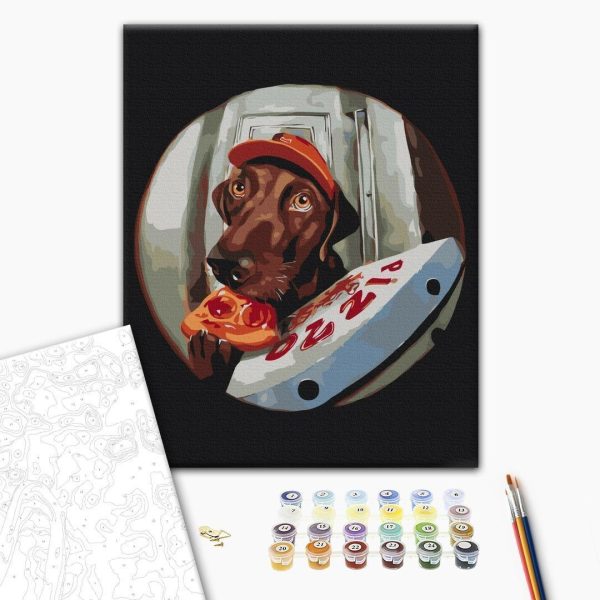 Peinture par numéros - Delivery of tasty pizza