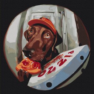 Peinture par numéros - Delivery of tasty pizza
