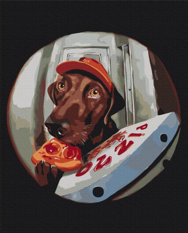Peinture par numéros - Delivery of tasty pizza