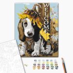 Peinture par numéros - Dog and Sunflowers