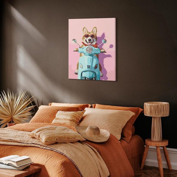 Peinture par numéros - Dog on a scooter