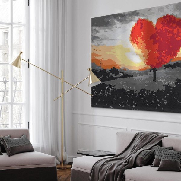 Peinture par numéros - Heart-Shaped Tree (Sunrise)