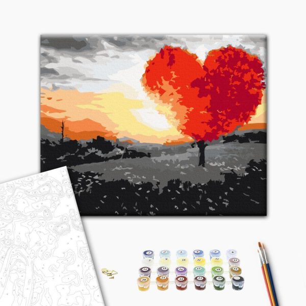Peinture par numéros - Heart-Shaped Tree (Sunrise)