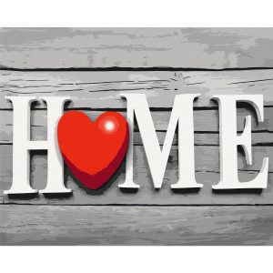 Peinture par numéros - Home with Red Heart