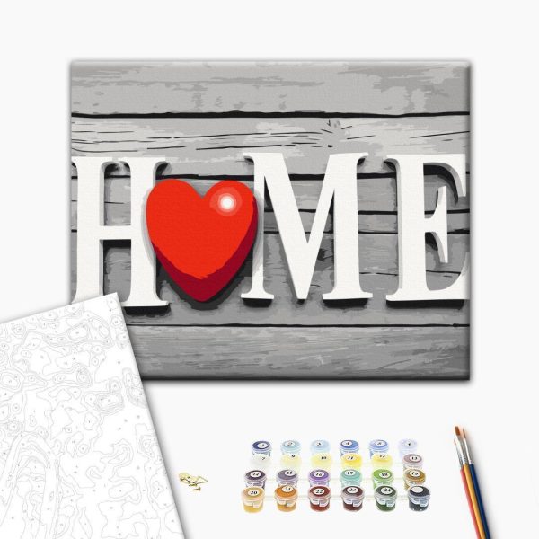 Peinture par numéros - Home with Red Heart