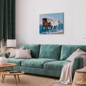Peinture par numéros - Horses at the Seaside