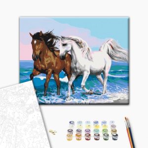 Peinture par numéros - Horses at the Seaside