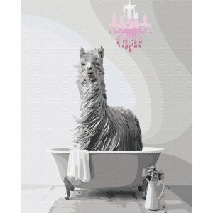 Peinture par numéros - Lama in the Bathtub