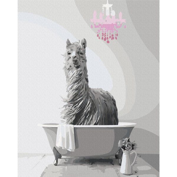 Peinture par numéros - Lama in the Bathtub