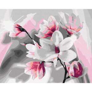 Peinture par numéros - Magnolia (Grey Background)