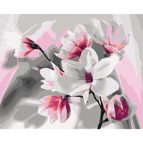Peinture par numéros - Magnolia (Grey Background)