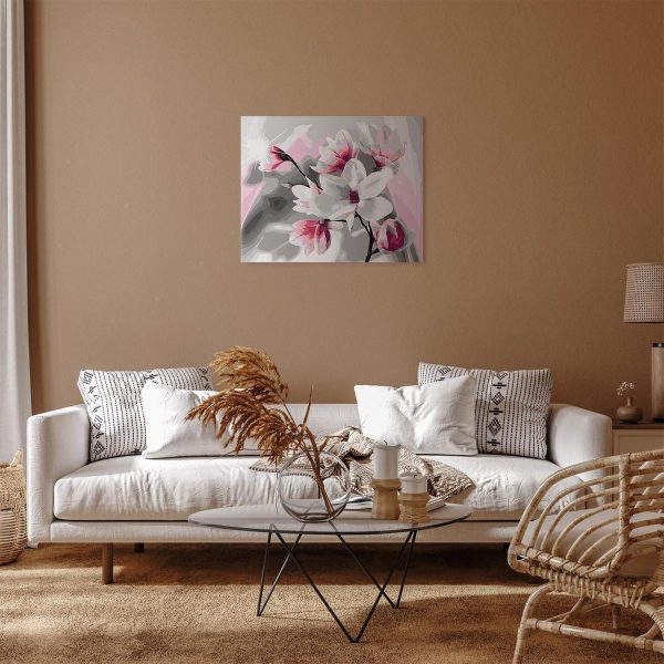 Peinture par numéros - Magnolia (Grey Background)