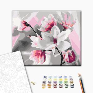 Peinture par numéros - Magnolia (Grey Background)