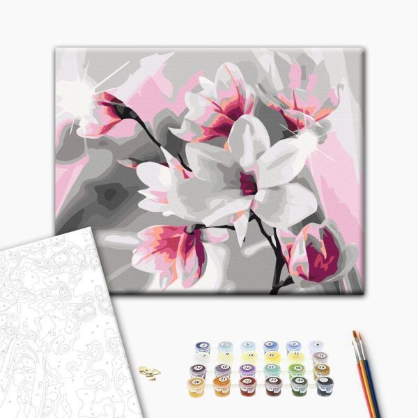 Peinture par numéros - Magnolia (Grey Background)