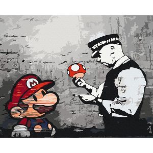 Peinture par numéros - Mario (Banksy)