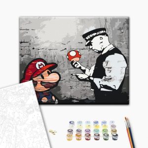 Peinture par numéros - Mario (Banksy)