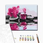 Peinture par numéros - Orchid With Zen Stones (Reflection In The Water)