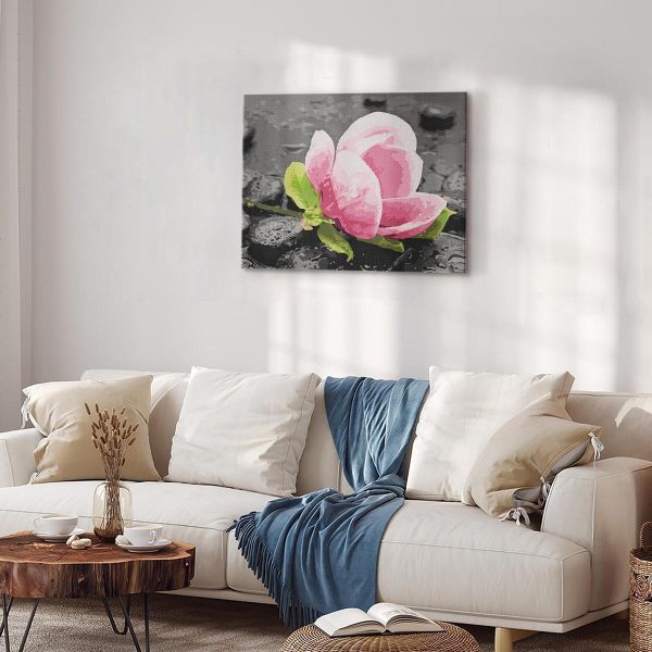 Peinture par numéros - Pink Flower and Stones