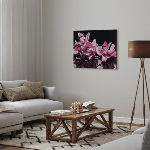 Peinture par numéros - Pink Orchid (Black Background)