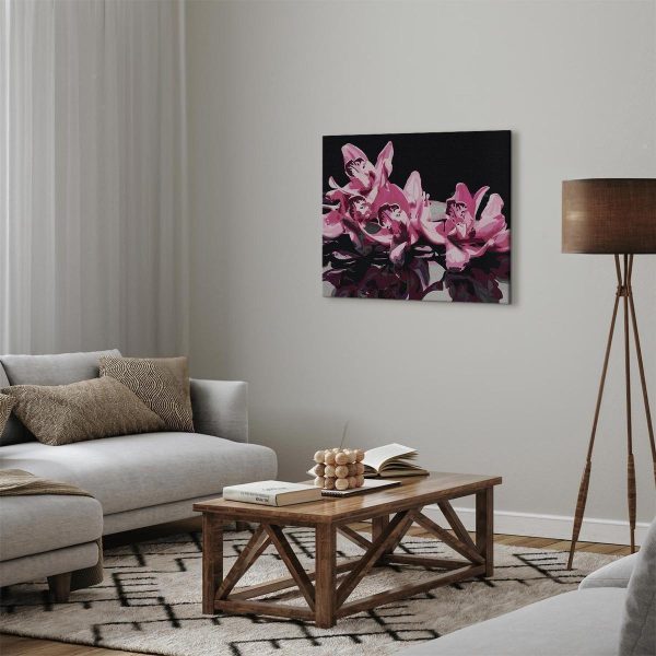 Peinture par numéros - Pink Orchid (Black Background)
