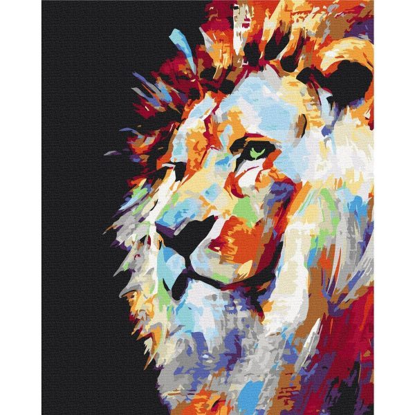 Peinture par numéros - Portrait of a Colourful Lion