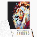 Peinture par numéros - Portrait of a Colourful Lion