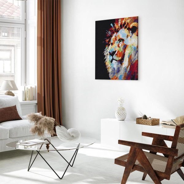 Peinture par numéros - Portrait of a Colourful Lion