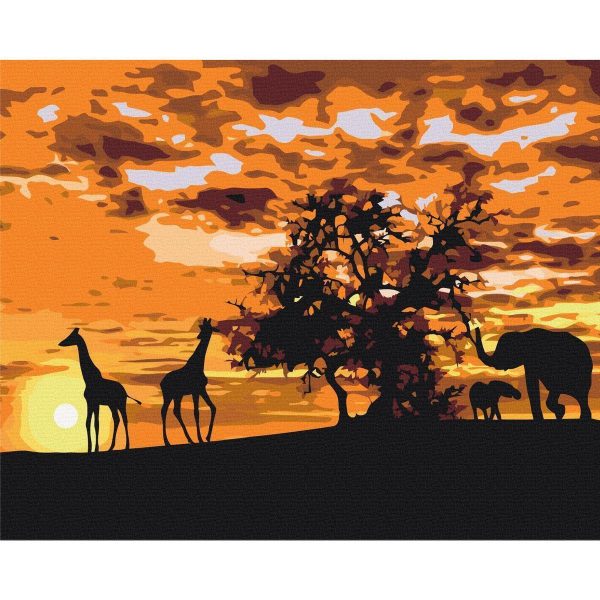 Peinture par numéros - Savannah (Giraffes & Elephants)