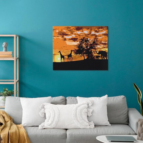 Peinture par numéros - Savannah (Giraffes & Elephants)
