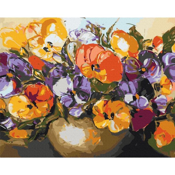 Peinture par numéros - Vase Of Pansies