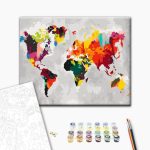 Peinture par numéros - World Map (Bright Colours)