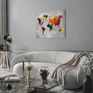 Peinture par numéros - World Map (Bright Colours)