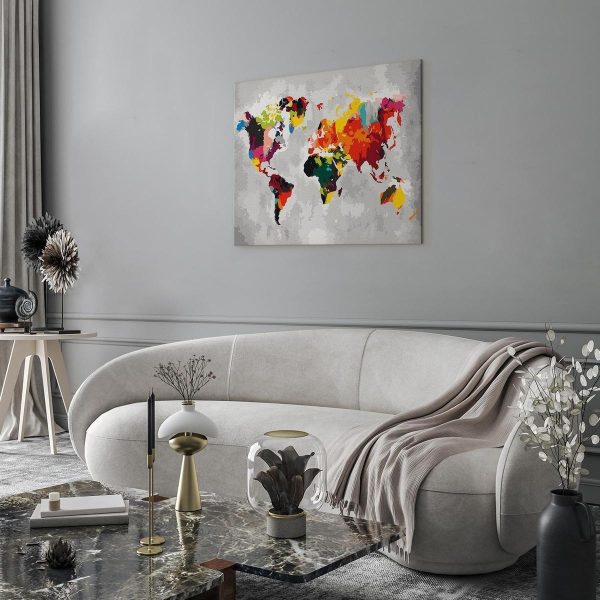 Peinture par numéros - World Map (Bright Colours)