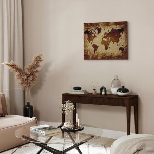 Peinture par numéros - World Map (Brown Colours)