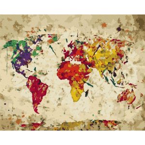 Peinture par numéros - World Map (Colour Splashes)
