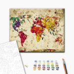 Peinture par numéros - World Map (Colour Splashes)