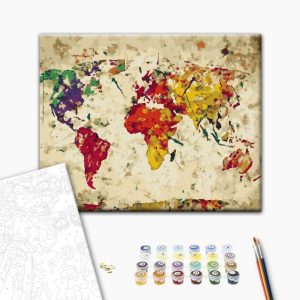 Peinture par numéros - World Map (Colour Splashes)