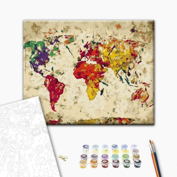 Peinture par numéros - World Map (Colour Splashes)