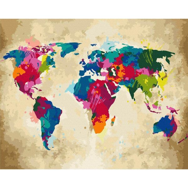 Peinture par numéros - World Map (Colourful)